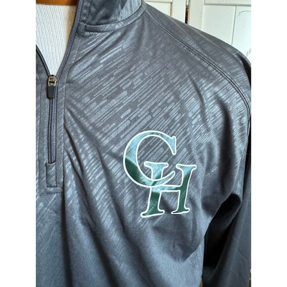 Badger Sport Mens Pullover Sz XL Gray Collins Hill High Green Logo Lightweight - Picture 7 of 7